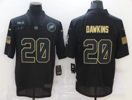 Eagles 20 Brian Dawkins Black 2020 Salute To Service Limited Jersey