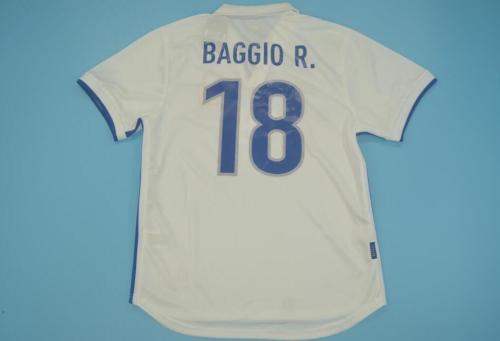 Retro Jersey 1998 Italy 18 BAGGIO R. White Soccer Jersey Vintage Football Shirt