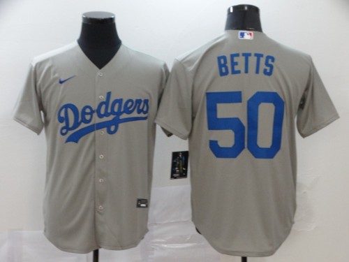 Los Angeles Dodgers 50 BETTS Grey 2020 Cool Base Jersey