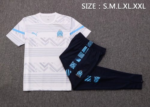 2022-2023 Marseille White Soccer Training Jersey and Long Pants