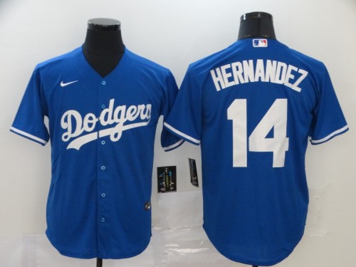 Los Angeles Dodgers 14 HERNANDEZ Blue 2020 Cool Base Jersey