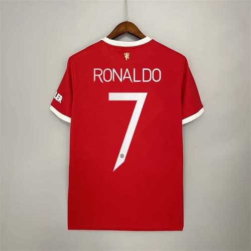 with UCL Lettering Fans Version 2021-2022 Manchester United RONALDO 7 Home Soccer Jersey