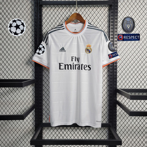 with UCL Patch Retro Jersey 2013-2014 Real Madrid Home Soccer Jersey
