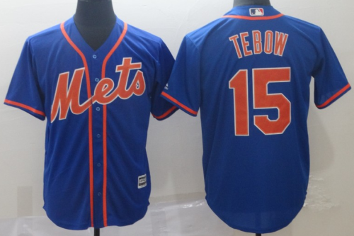 2019 New York Mets # 15 TEBOW BlueMLB Jersey