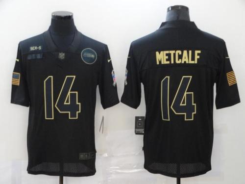 Seahawks 14 DK Metcalf Black 2020 Salute To Service Limited Jersey