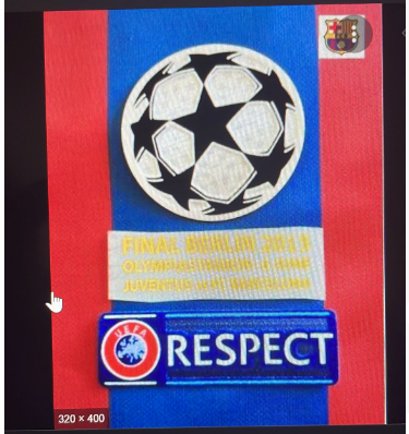 FINAL BERLIN 2015 UCL Patch and Lettering for Barcelona Jersey
