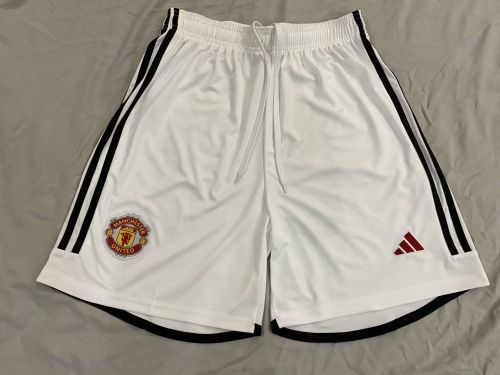 2023-2024 Manchester United Home Soccer Shorts Man U Futbol Shorts