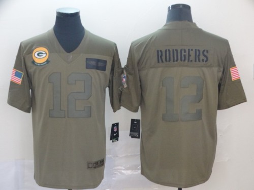 Dallas Cowboys 12 RODGERS 2019 Olive Salute To Service Limited Jersey