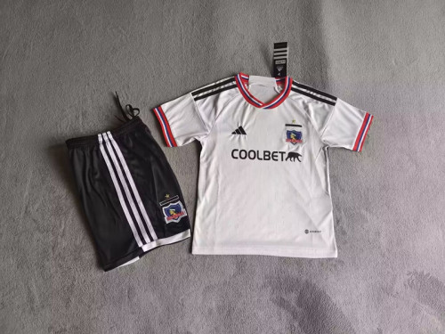 Youth Uniform Kids Kit 2023-2024 Colo-colo Home Soccer Jersey Shorts