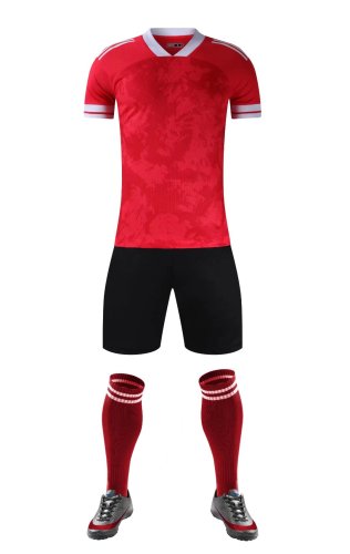 DLS-X921 DIY Custom Blank Uniforms Red Soccer Jersey Shorts