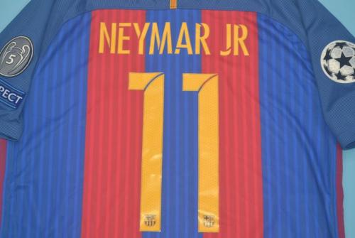 with UCL Patch Retro Jersey 2016-2017 Barcelona NEYMAR JR 11 Home Soccer Jersey