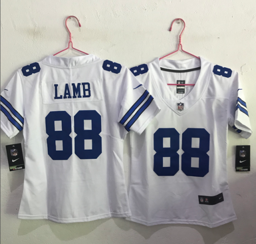 Youth Kids Dallas Cowboys 88 LAMB White NFL Jersey