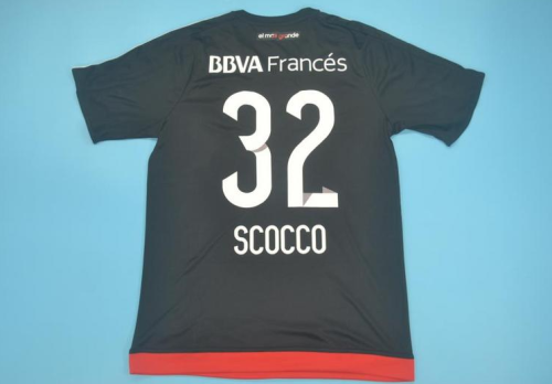 with all Patches Retro jersey 2016-2017 River Plate 32 SCOCCO Away Black Soccer Jersey