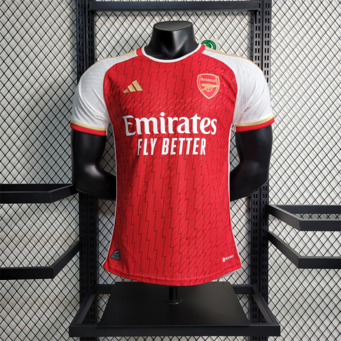 UCL Fonts SAKA 7 Shirt for 2023-2024 Player Version Arsenal Home Soccer Jersey