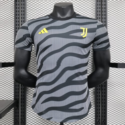 Maillot Juve Player Version 2023-2024 Juventus Black/White Soccer Training Jersey