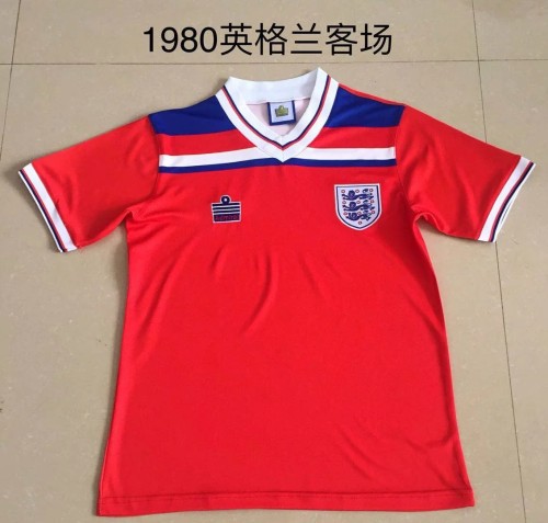 Retro Jersey England 1980 Away Red Soccer Jersey
