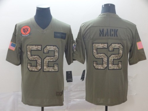 Chicago Bears 52 Khalil Mack 2019 Olive Camo Salute To Service Limited Jersey