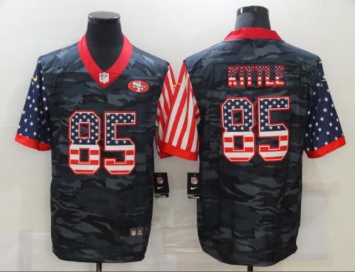 San Francisco 49ers 85 KITTLE Black Camo USA Flag Limited Jersey
