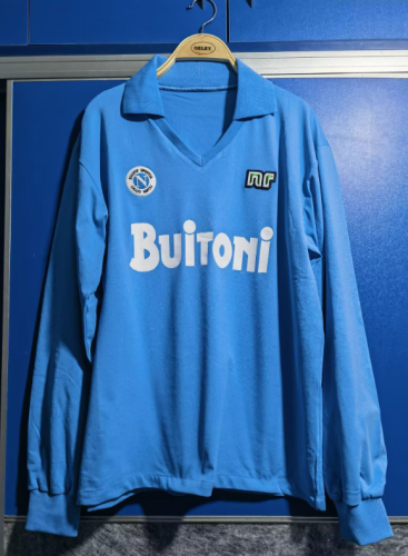 Long Sleeve Retro Jersey 1986-1987 Napoli Home Soccer Jersey