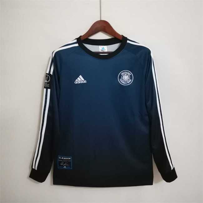 Long Sleeve Retro Jersey 2002 Germany Black Goalkeeper Soccer Jersey Vintage Football Shirt