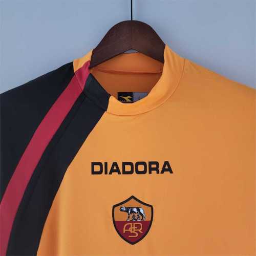 Long Sleeve Retro Jersey 2005-2006 AS Roma Home Soccer Jersey Vintage Football Shirt