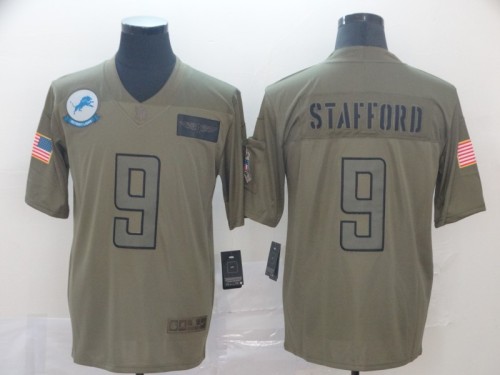 Detroit Lions 9 Matthew Stafford 2019 Olive Salute To Service Limited Jersey