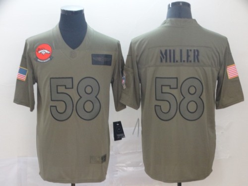 Denver Broncos 58 Von Miller 2019 Olive Salute To Service Limited Jersey