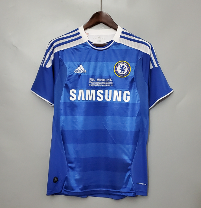 with Front Lettering Retro Jersey 2011-2012 Chelsea UCL Final Home Soccer Jersey Vintage Football Shirt