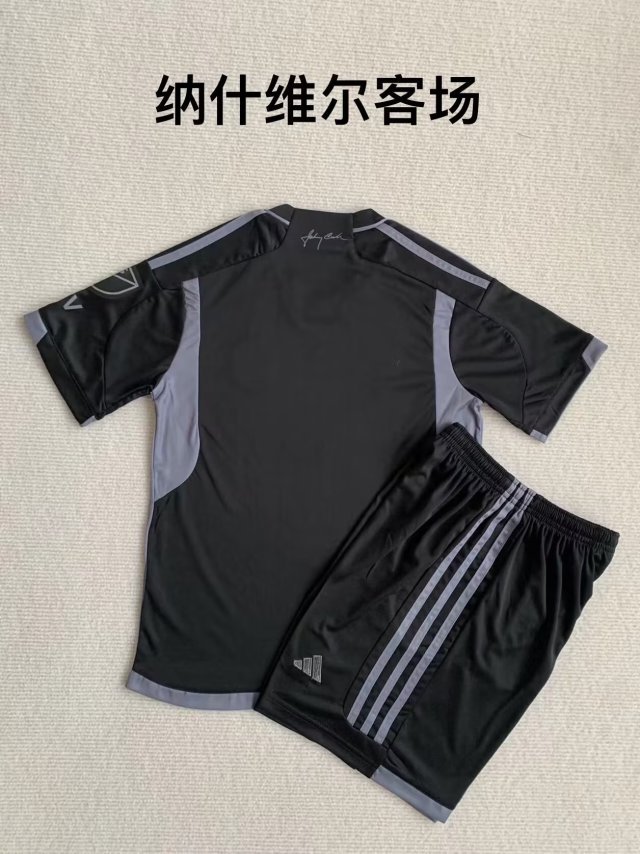 Adult Uniform 2023-2024 Nashville Away Black Soccer Jersey Shorts