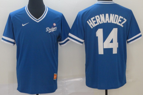2019 Los Angeles Dodgers # 14 HERNANDEZ Blue MLB Jersey