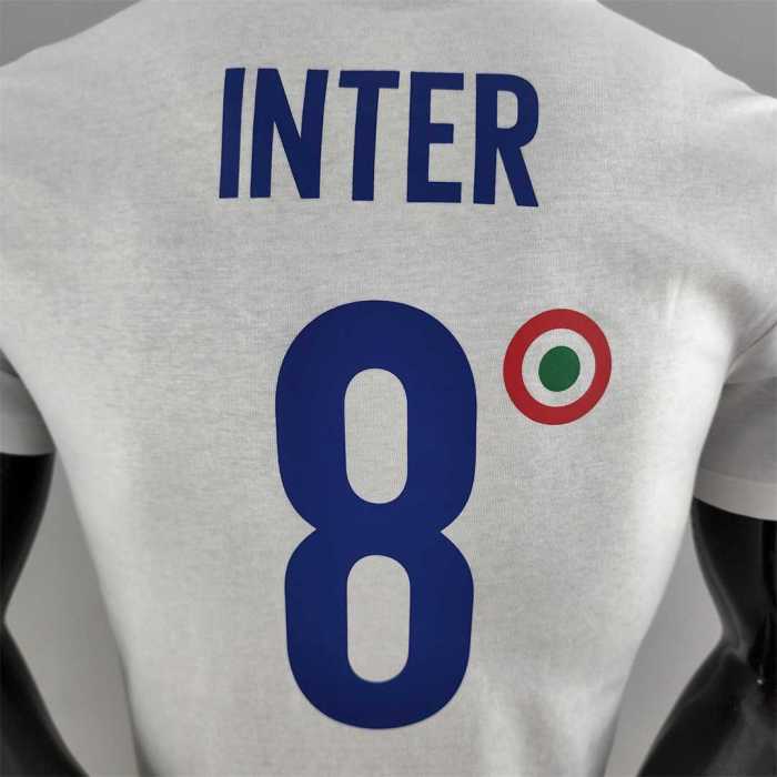 #K000181 Inter Milan 8 White Soccer T-shirt