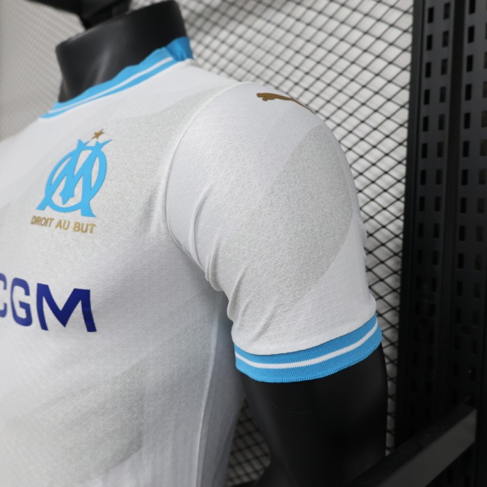 Player Version 2023-2024 Olympique de Marseille Home Soccer Jersey