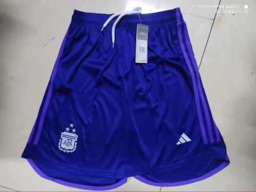with 3 Stars 2022 Argentina Away Purple Soccer Shorts