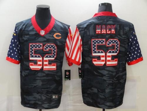Chicago Bears 52 MACK Black Camo USA Flag Limited Jersey