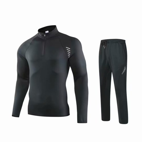 YQX P42-4-Plate Long Sleeve Training Suit-Black