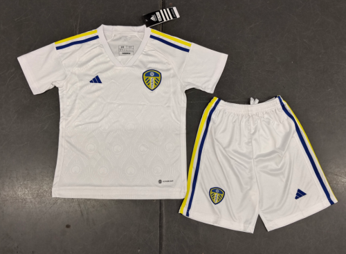 Youth Uniform 2023-2024 Leeds United Home Soccer Jersey Shorts