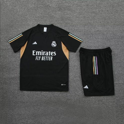 Adult Uniform 2023-2024 Real Madrid Black Soccer Training Jersey Shorts