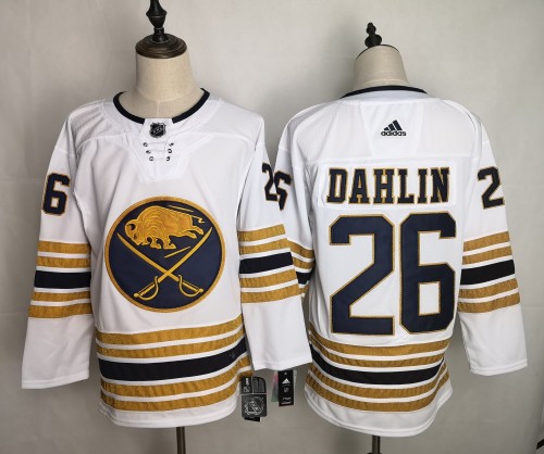 Long Sleeve Buffalo Sabres #26 DAHLIN 50 Years  Anniversary White NHL Jersey