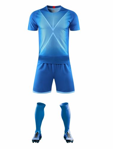 XBJ-DANING-8110 Blue Blank  Plate Suit Adult Uniform Youth Kids Set Jersey and Shorts