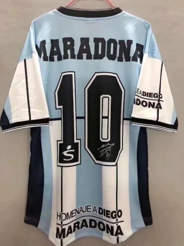 Retro Jersey 2001 Argentina 10 Maradona Commemorative Edition Home Soccer Jersey
