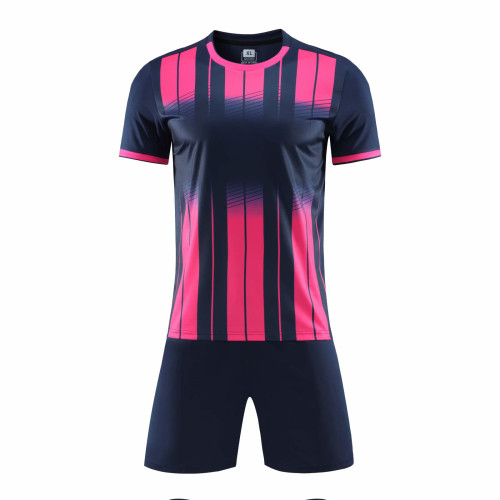 Pink 6318 DIY Soccer Training Uniforms Blank Custom Jersey and Shorts