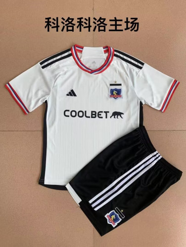 Youth Uniform Kids Kit 2023-2024 Colo-Colo Home Soccer Jersey Shorts