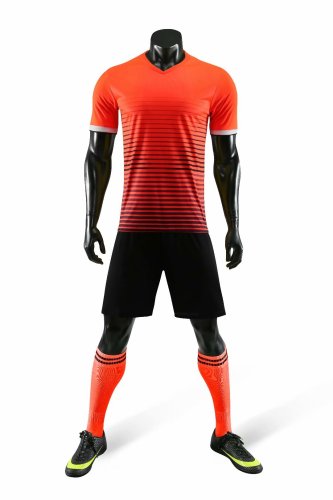 D8821 Red Blank Soccer Training Jersey and Shorts