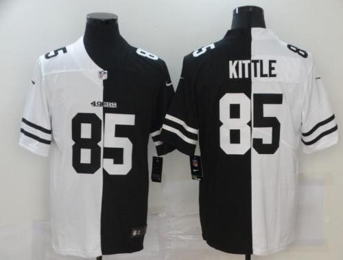 49ers 85 George Kittle Black And White Split Vapor Untouchable Limited Jersey