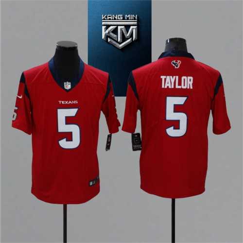 2021 Texans 5 TAYLOR RED NFL Jersey S-XXL WHITE Font