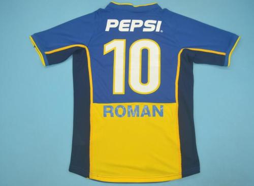 Retro Jersey 2002-2003 Boca Juniors 10 ROMAN Home Soccer Jersey