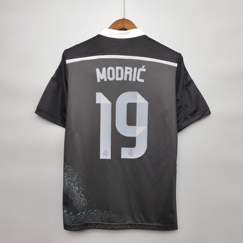 Retro Jersey 2014-2015 Real Madrid MODRIC 19 Third Away Black Soccer Jersey