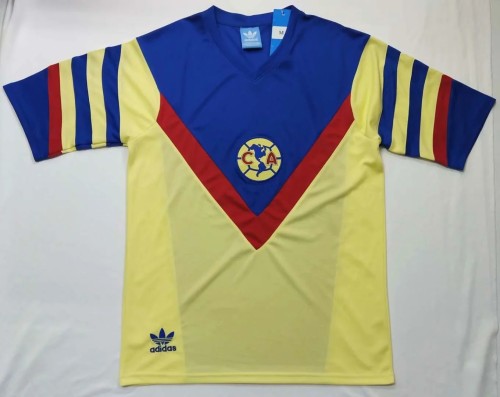 Retro Jersey 1987 Club America Yellow Soccer Jersey