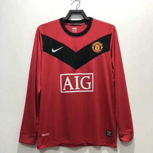 Retro Jersey 2009-2010 Long Sleeve Manchester United Home Soccer Jersey