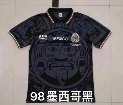 Retro Jersey 1998 Mexico Black soccer Jersey